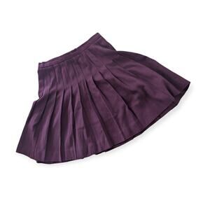 Vintage Plum Crepe Pleated Mini Skirt